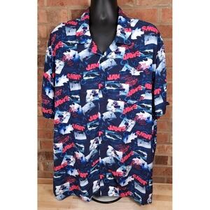 JAWS Hawaiian Shirt Gonna Need A Bigger Boat Short Sleeve Rayon Mens Size 3XL